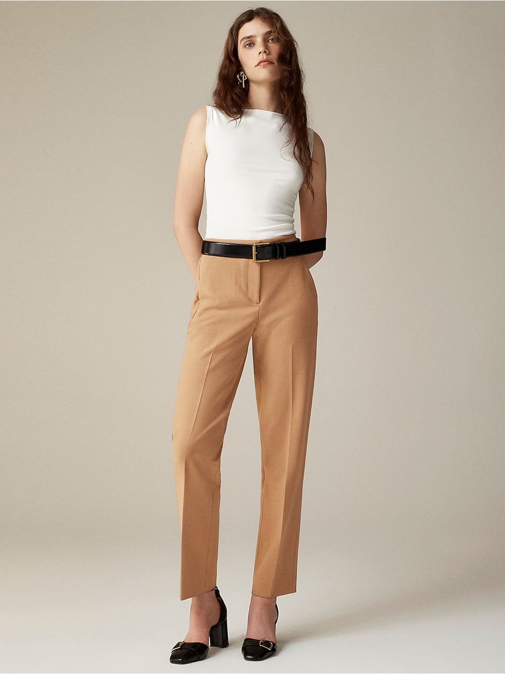 J. Crew - Kate Straight-leg Pant in Four-season Stretch - Hthr Burnished Saddle